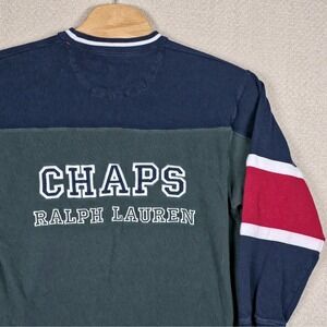 VTG 90s Chaps Ralph Lauren Colorblock Shirt Men XL Long Sleeve Spellout Normcore